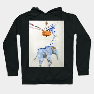 Beatrice Elephant with Blue Butterflies Hoodie